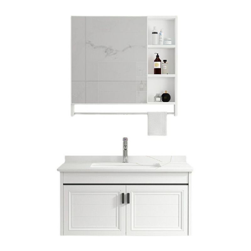 White Modern Single-Sink Wall Mount Open Console with Sink Set Clearhalo 'Bathroom Remodel & Bathroom Fixtures' 'Bathroom Vanities' 'bathroom_vanities' 'Home Improvement' 'home_improvement' 'home_improvement_bathroom_vanities' 1200x1200_a93237ce-809c-4473-86f3-0ee97ea33632