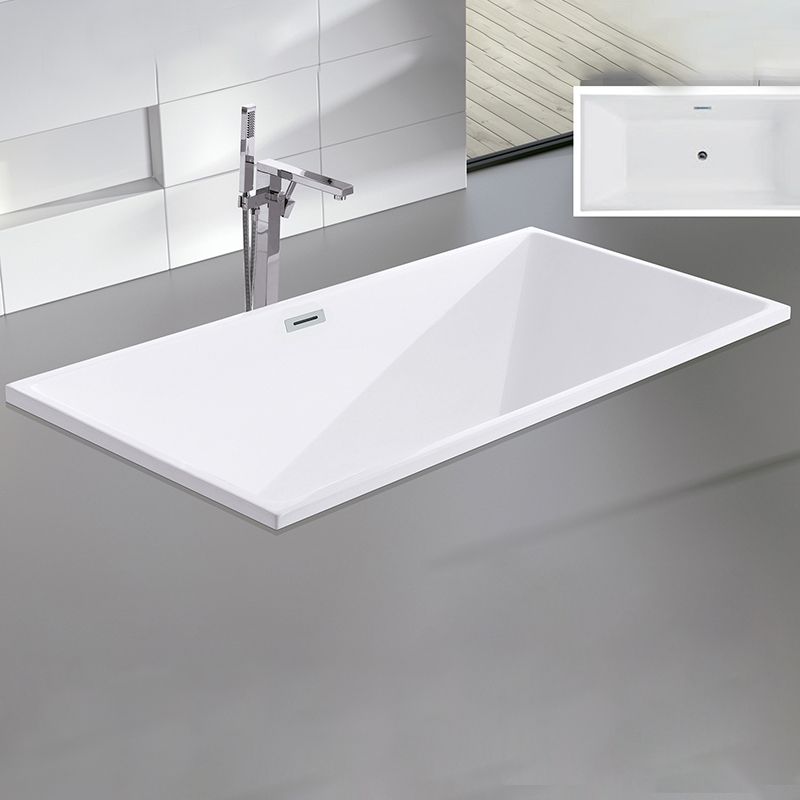 Modern Rectangular Drop-in Bath Tub White Acrylic Tub with Internal Drain Clearhalo 'Bathroom Remodel & Bathroom Fixtures' 'Bathtubs' 'Home Improvement' 'home_improvement' 'home_improvement_bathtubs' 'Showers & Bathtubs' 1200x1200_a938c1c1-2c1f-43ee-97f3-0bd7cae25fd9