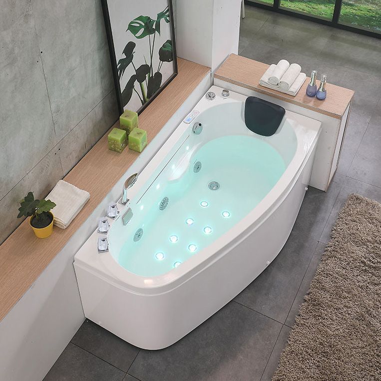 Corner Acrylic Bathroom Bath Tub Modern Back to Wall Soaking Tub Clearhalo 'Bathroom Remodel & Bathroom Fixtures' 'Bathtubs' 'Home Improvement' 'home_improvement' 'home_improvement_bathtubs' 'Showers & Bathtubs' 1200x1200_a94bdce4-6163-4b22-b1a7-a0003e6074fc