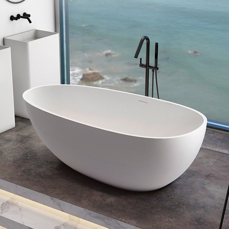 Modern Stone Bathtub Freestand Soaking Bathtub with Drain Bath Tub Clearhalo 'Bathroom Remodel & Bathroom Fixtures' 'Bathtubs' 'Home Improvement' 'home_improvement' 'home_improvement_bathtubs' 'Showers & Bathtubs' 1200x1200_a9535bfc-6daa-4f84-962b-fa0e87934f7c