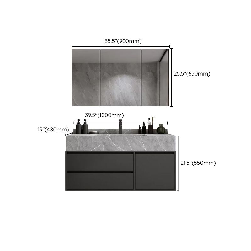 Modern Bathroom Sink Vanity Wall Mount Vanity Set with Mirror Clearhalo 'Bathroom Remodel & Bathroom Fixtures' 'Bathroom Vanities' 'bathroom_vanities' 'Home Improvement' 'home_improvement' 'home_improvement_bathroom_vanities' 1200x1200_a982d342-bff2-4214-8f64-552a75e27d3c