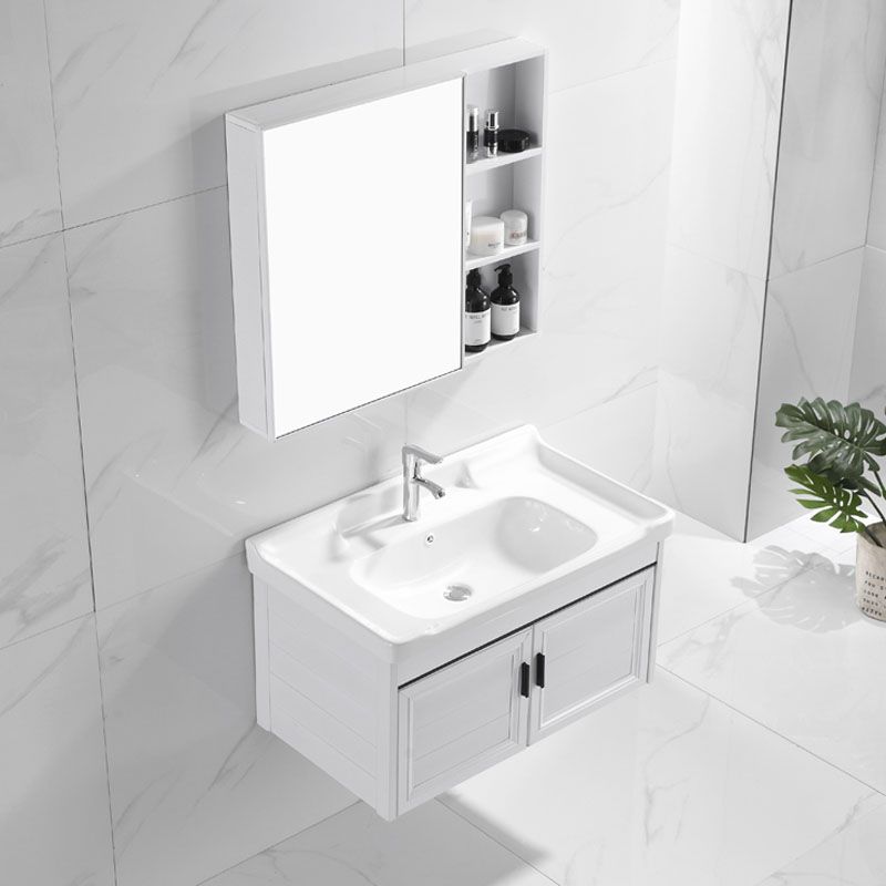 Modern White Wall Mount Bathroom Sink Vanity with Faucet Sink Clearhalo 'Bathroom Remodel & Bathroom Fixtures' 'Bathroom Vanities' 'bathroom_vanities' 'Home Improvement' 'home_improvement' 'home_improvement_bathroom_vanities' 1200x1200_a987af8d-60f7-4f42-8ff4-27d725b78b7b