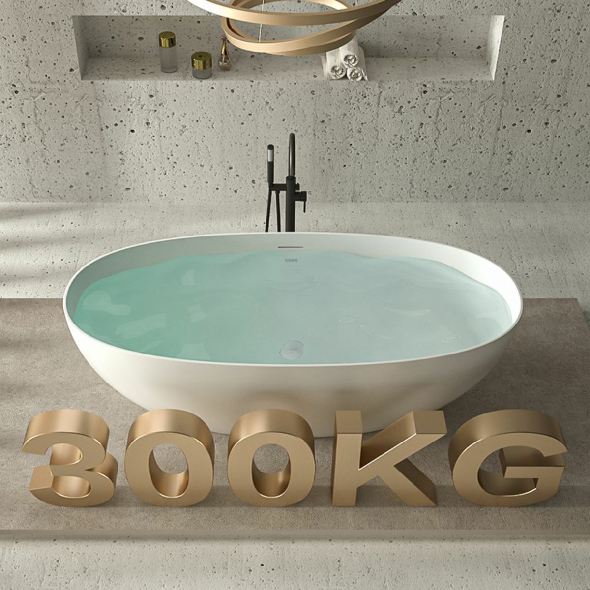 Modern Style Freestanding Soaking Bathtub Stone Bathroom Bathtub in White Clearhalo 'Bathroom Remodel & Bathroom Fixtures' 'Bathtubs' 'Home Improvement' 'home_improvement' 'home_improvement_bathtubs' 'Showers & Bathtubs' 1200x1200_a9959a18-2b43-410b-a17c-18d9f33eca4d