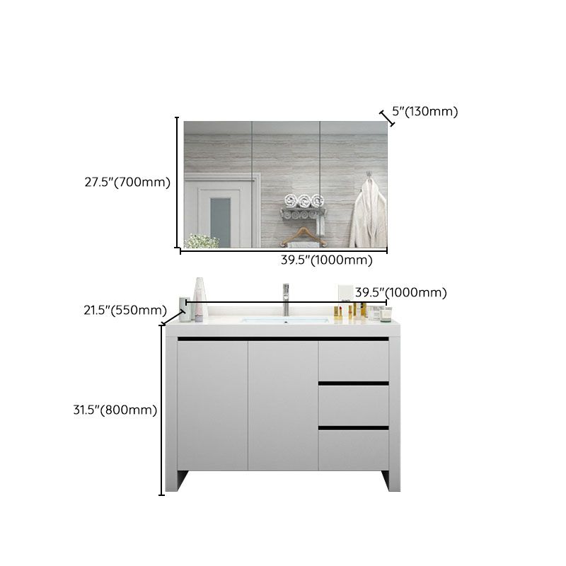 Modern White Wood Sink Vanity Faucet Included with Mirror for Bathroom Clearhalo 'Bathroom Remodel & Bathroom Fixtures' 'Bathroom Vanities' 'bathroom_vanities' 'Home Improvement' 'home_improvement' 'home_improvement_bathroom_vanities' 1200x1200_a9ad625e-ed0a-427e-b945-64e3283e4e09