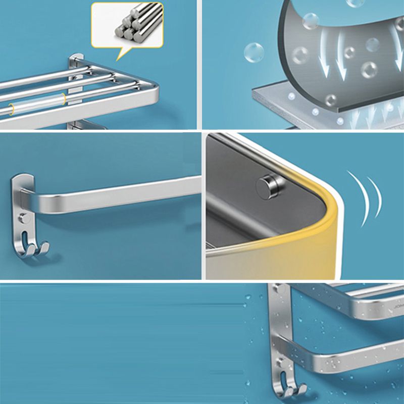 Minimalism Bathroom Hardware Set Stainless Steel Robe Hooks/Towel Bar & Bath Shelf Clearhalo 'Bathroom Hardware Sets' 'Bathroom Hardware' 'Bathroom Remodel & Bathroom Fixtures' 'bathroom_hardware_sets' 'Home Improvement' 'home_improvement' 'home_improvement_bathroom_hardware_sets' 1200x1200_a9b50f07-89a1-456f-901b-bd830427379a