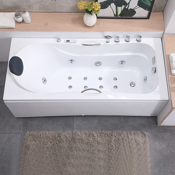 Modern Acrylic Rectangular Bathroom Bathtub with Drain White Tub Clearhalo 'Bathroom Remodel & Bathroom Fixtures' 'Bathtubs' 'Home Improvement' 'home_improvement' 'home_improvement_bathtubs' 'Showers & Bathtubs' 1200x1200_a9d4a093-2947-436a-aa1d-da59fcaa2d4c