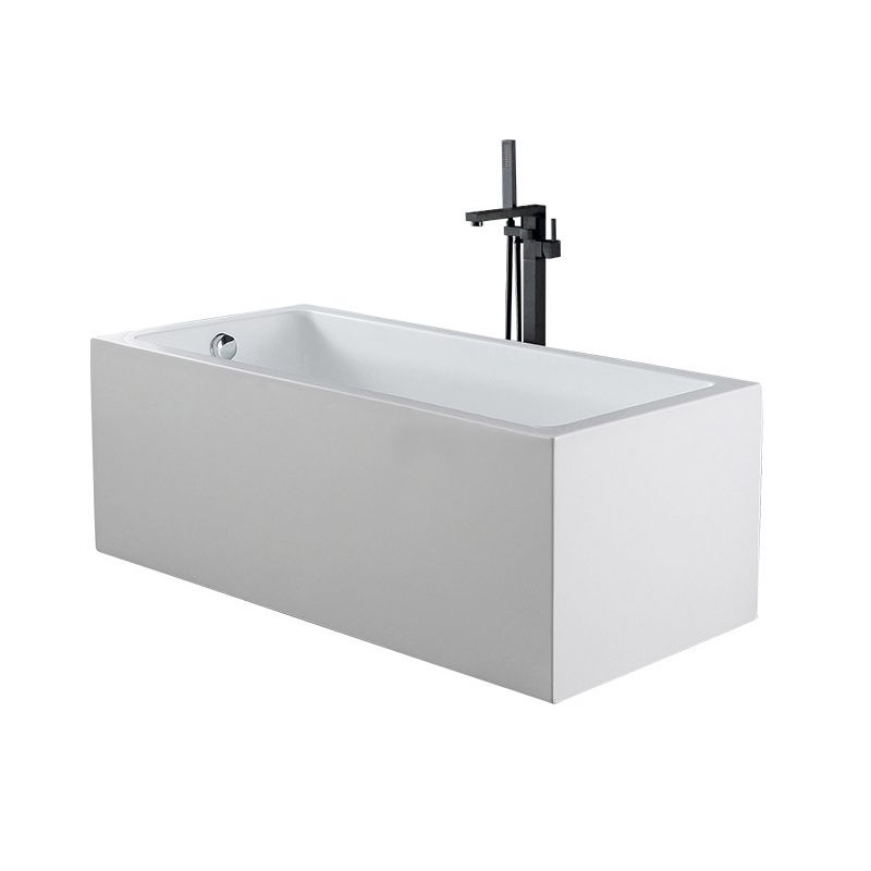 White Acrylic Rectangular Bathtub Soaking Freestanding with Left Drain Clearhalo 'Bathroom Remodel & Bathroom Fixtures' 'Bathtubs' 'Home Improvement' 'home_improvement' 'home_improvement_bathtubs' 'Showers & Bathtubs' 1200x1200_a9dcae78-5307-4fc9-a1fe-dcb356a45591