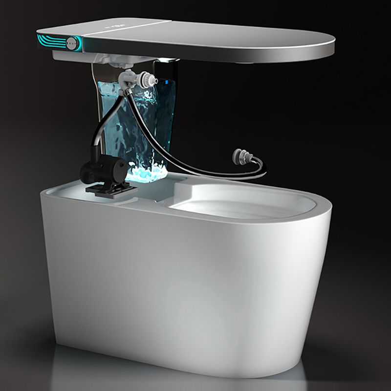 Heated Smart Floor Mount Bidet Elongated 17.3" H Ceramic Bidet in Cotton White Clearhalo 'Bathroom Remodel & Bathroom Fixtures' 'Bidets' 'Home Improvement' 'home_improvement' 'home_improvement_bidets' 'Toilets & Bidets' 1200x1200_a9ed391a-db13-4679-be38-ca53ceea74c2