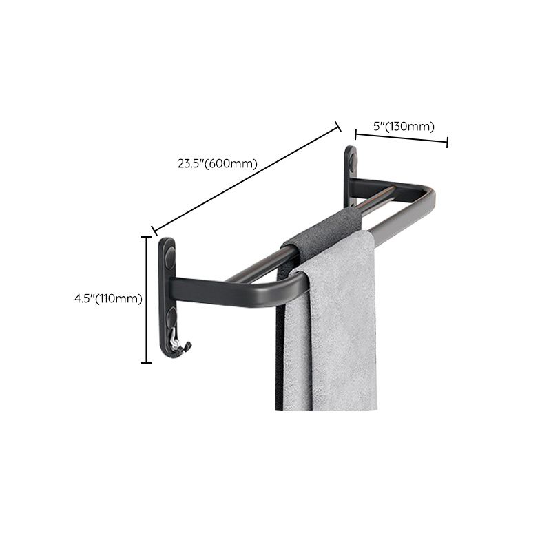 Modern Aluminum Bathroom Accessory Set Matte Black Bath Shelf/Towel Bar/Paper Holder Clearhalo 'Bathroom Hardware Sets' 'Bathroom Hardware' 'Bathroom Remodel & Bathroom Fixtures' 'bathroom_hardware_sets' 'Home Improvement' 'home_improvement' 'home_improvement_bathroom_hardware_sets' 1200x1200_a9f235c9-373b-476c-a46a-3a3572d8ef99