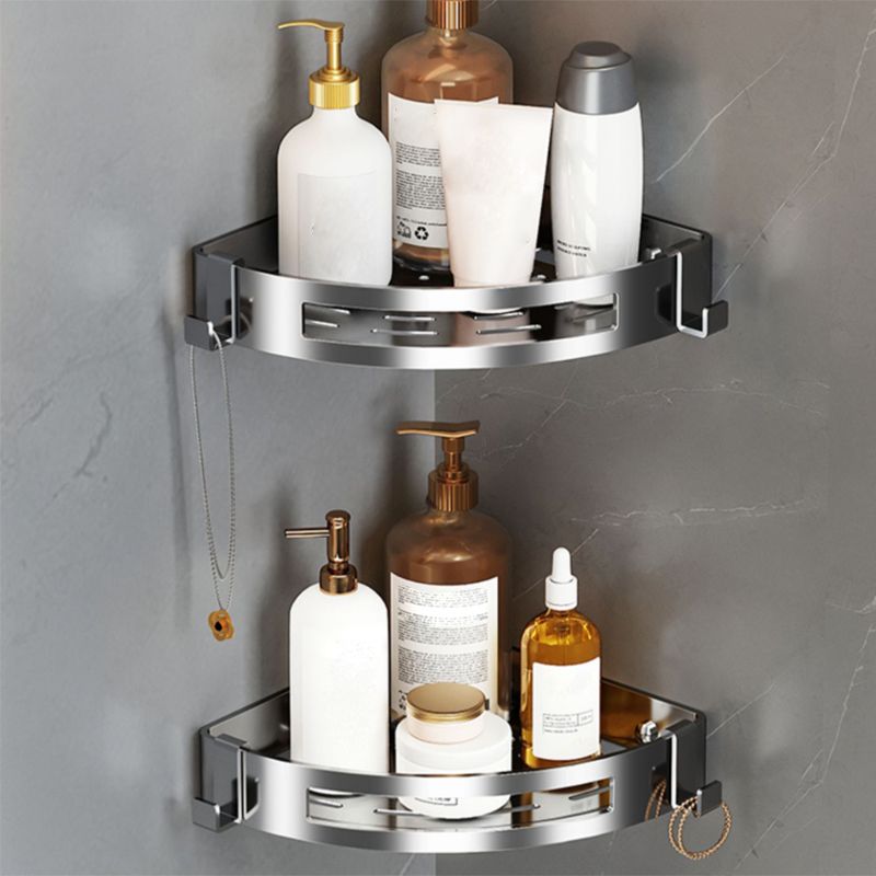 Contemporary Polished Chrome Bathroom Accessory Set with Towel Bar & Bath Shelf Clearhalo 'Bathroom Hardware Sets' 'Bathroom Hardware' 'Bathroom Remodel & Bathroom Fixtures' 'bathroom_hardware_sets' 'Home Improvement' 'home_improvement' 'home_improvement_bathroom_hardware_sets' 1200x1200_a9f4d882-9c30-4684-91bc-ad795e8c04ae