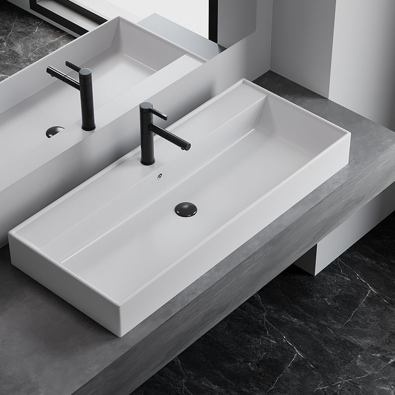 White Rectangular Trough Bathroom Sink Modern Trough Bathroom Sink Clearhalo 'Bathroom Remodel & Bathroom Fixtures' 'Bathroom Sinks & Faucet Components' 'Bathroom Sinks' 'bathroom_sink' 'Home Improvement' 'home_improvement' 'home_improvement_bathroom_sink' 1200x1200_aa1965f6-46cc-45df-8318-acdfe43b04ff