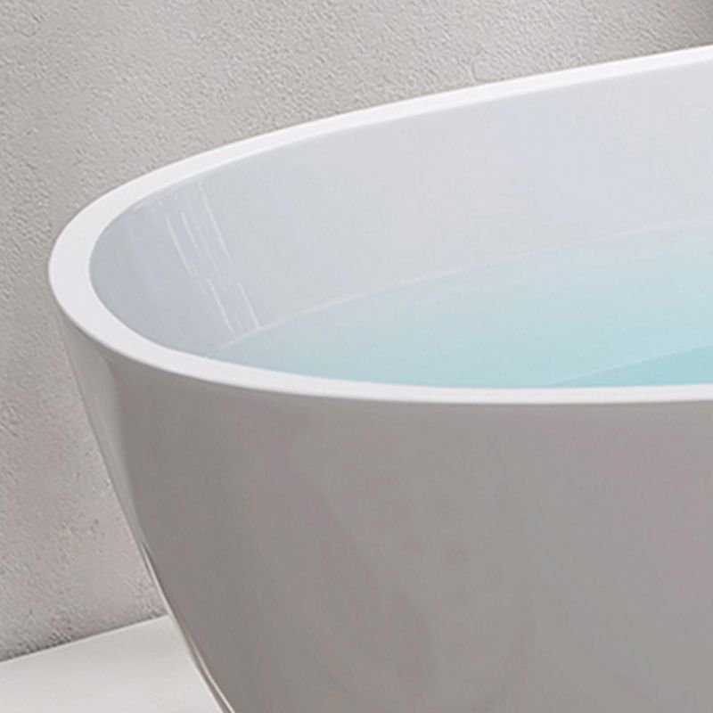 Oval Freestanding Soaking Bathtub Modern Acrylic Bathtub with Drain and Overflow Trim Clearhalo 'Bathroom Remodel & Bathroom Fixtures' 'Bathtubs' 'Home Improvement' 'home_improvement' 'home_improvement_bathtubs' 'Showers & Bathtubs' 1200x1200_aa1bbfd6-3697-4a33-9c03-ad0fe5b48faa