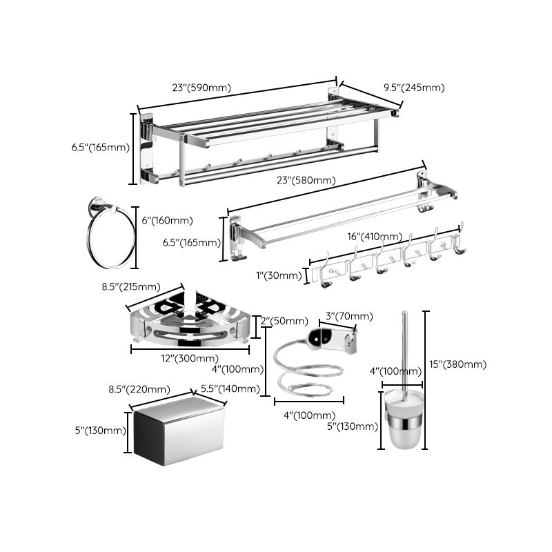 Modern Bath Hardware Set Silver Bathroom Accessories Hardware Set Clearhalo 'Bathroom Hardware Sets' 'Bathroom Hardware' 'Bathroom Remodel & Bathroom Fixtures' 'bathroom_hardware_sets' 'Home Improvement' 'home_improvement' 'home_improvement_bathroom_hardware_sets' 1200x1200_aa29064b-c976-45c7-b90c-d337270ebf7e