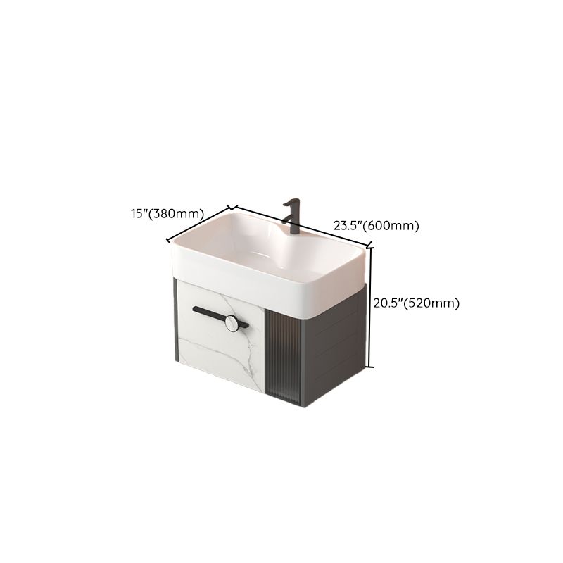 Modern Wall Mount Sink Vanity Gray Metal Base Single-Sink Rectangular Vanity Set Clearhalo 'Bathroom Remodel & Bathroom Fixtures' 'Bathroom Vanities' 'bathroom_vanities' 'Home Improvement' 'home_improvement' 'home_improvement_bathroom_vanities' 1200x1200_aa30e740-a2ce-4038-b245-8a22387d2a81