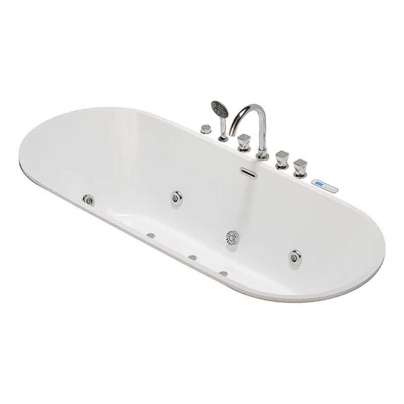 Modern White Ellipse Embedded Bathtub Acrylic with Drain Bath Tub Clearhalo 'Bathroom Remodel & Bathroom Fixtures' 'Bathtubs' 'Home Improvement' 'home_improvement' 'home_improvement_bathtubs' 'Showers & Bathtubs' 1200x1200_aa3ef1dc-7edd-4168-a4fe-d3dae7f33005