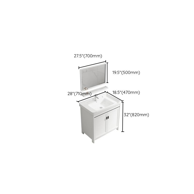 Modern White Sink Vanity Ceramic Single Rectangular Bath Vanity Clearhalo 'Bathroom Remodel & Bathroom Fixtures' 'Bathroom Vanities' 'bathroom_vanities' 'Home Improvement' 'home_improvement' 'home_improvement_bathroom_vanities' 1200x1200_aa4abc5b-a21d-4f21-b1d1-586a47f1e6a2