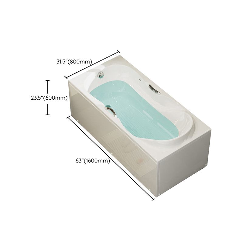 Freestanding Acrylic Bathtub Soaking White Square Modern Back to Wall Bathtub Clearhalo 'Bathroom Remodel & Bathroom Fixtures' 'Bathtubs' 'Home Improvement' 'home_improvement' 'home_improvement_bathtubs' 'Showers & Bathtubs' 1200x1200_aa81b675-8da7-499b-b8a4-9477f571c8a8