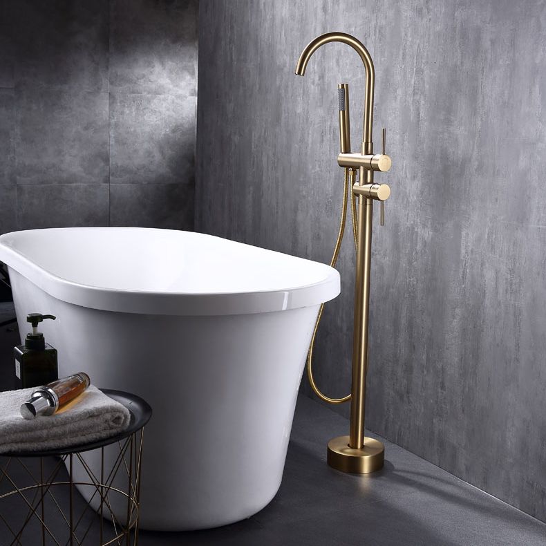 Floor Mounted Copper Freestanding Tub Filler Freestanding Rotatable Tub Filler Trim Clearhalo 'Bathroom Remodel & Bathroom Fixtures' 'Bathtub Faucets' 'bathtub_faucets' 'Home Improvement' 'home_improvement' 'home_improvement_bathtub_faucets' 1200x1200_aab86796-19cf-4db1-95bf-b43a6c60f2c4