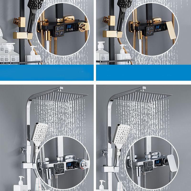 Modern Shower System Slide Bar Handheld Shower Head Wall Mounted Shower Set Clearhalo 'Bathroom Remodel & Bathroom Fixtures' 'Home Improvement' 'home_improvement' 'home_improvement_shower_faucets' 'Shower Faucets & Systems' 'shower_faucets' 'Showers & Bathtubs Plumbing' 'Showers & Bathtubs' 1200x1200_aac4e79f-06fd-4915-8ea6-59eb805998c3