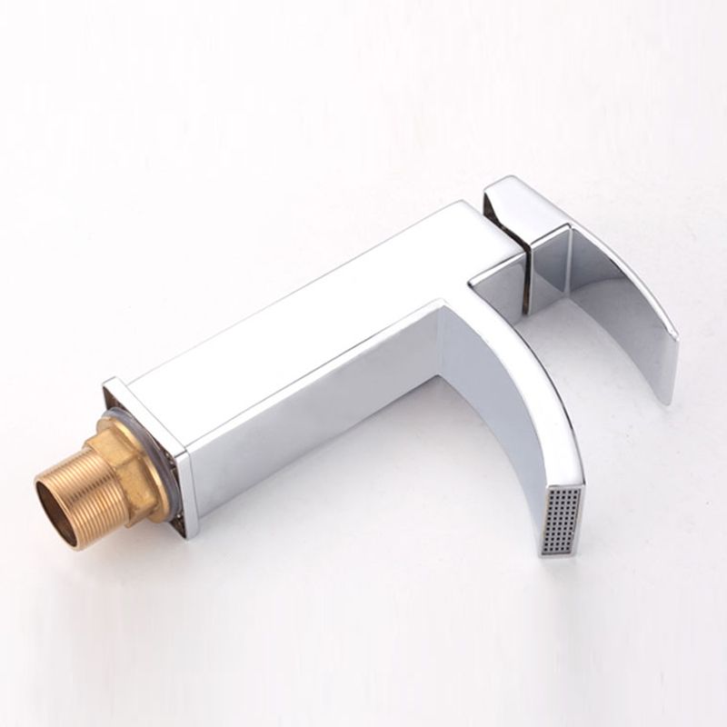 Cubic Chrome Bathroom Faucet Low Arc Single Handle Vessel Faucet Clearhalo 'Bathroom Remodel & Bathroom Fixtures' 'Bathroom Sink Faucets' 'Bathroom Sinks & Faucet Components' 'bathroom_sink_faucets' 'Home Improvement' 'home_improvement' 'home_improvement_bathroom_sink_faucets' 1200x1200_aad27d9d-65fb-408f-94fc-99fa6f9af208