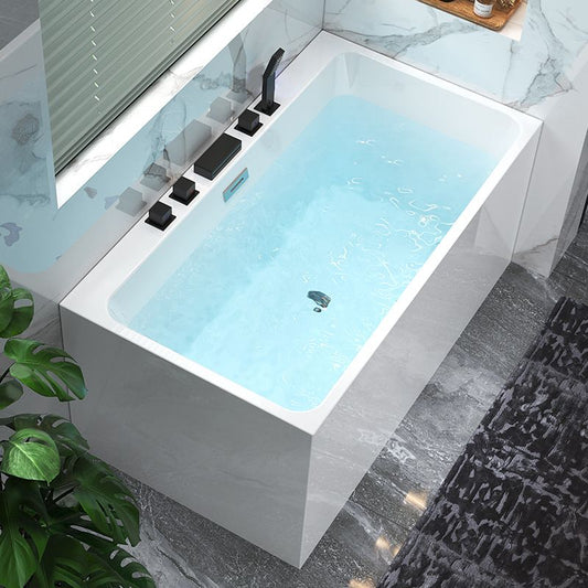 Back to Wall Soaking Bathtub Modern Rectangular Antique Finish Bathtub Clearhalo 'Bathroom Remodel & Bathroom Fixtures' 'Bathtubs' 'Home Improvement' 'home_improvement' 'home_improvement_bathtubs' 'Showers & Bathtubs' 1200x1200_aafe68ba-675e-4422-ac8c-15aae84e288f