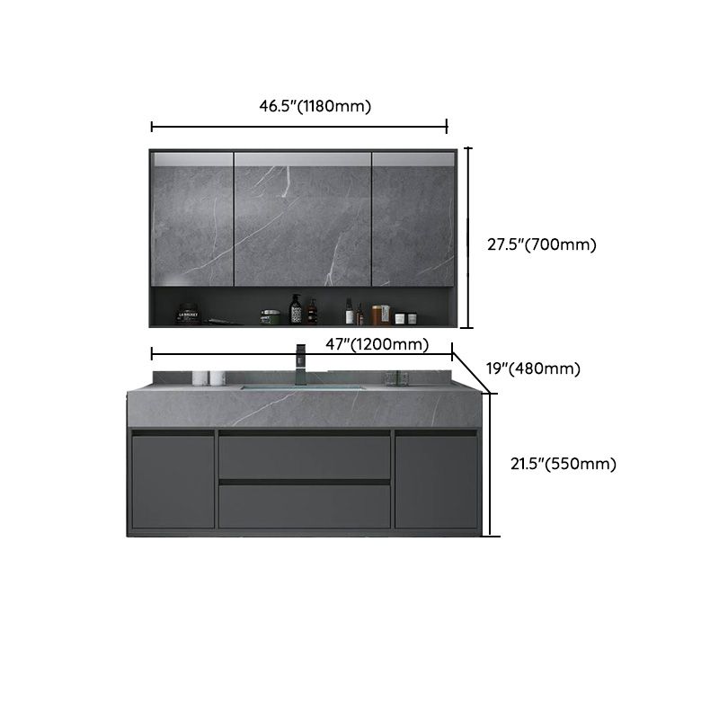 Modern Bathroom Vanity Set Granite Top Standalone Cabinet or Shelving Included Clearhalo 'Bathroom Remodel & Bathroom Fixtures' 'Bathroom Vanities' 'bathroom_vanities' 'Home Improvement' 'home_improvement' 'home_improvement_bathroom_vanities' 1200x1200_ab00ef20-bc40-4fc0-b984-7284e75b6784