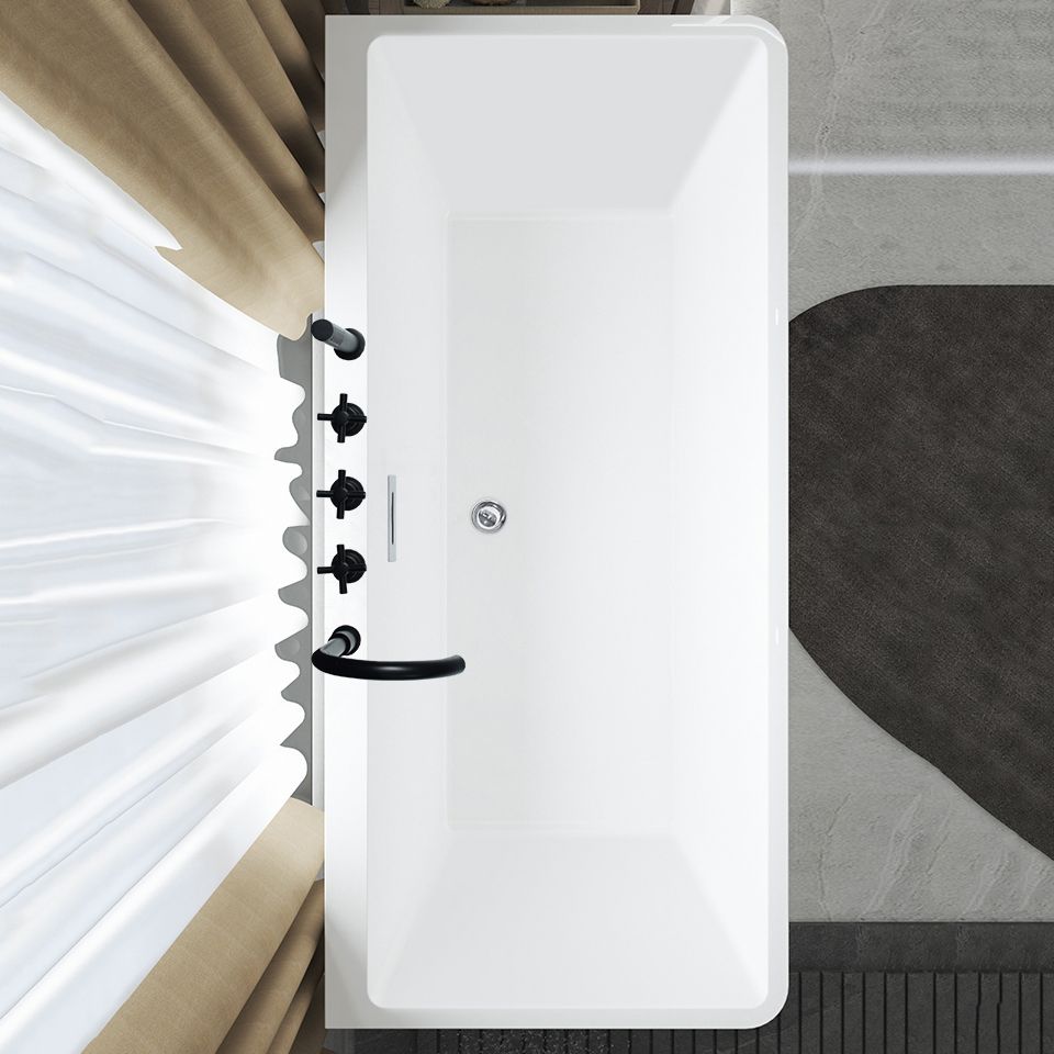 Rectangular Freestanding Back to Wall Bathtub Modern Acrylic-Fiberglass Bath Tub Clearhalo 'Bathroom Remodel & Bathroom Fixtures' 'Bathtubs' 'Home Improvement' 'home_improvement' 'home_improvement_bathtubs' 'Showers & Bathtubs' 1200x1200_ab0c2ff5-98ae-4f4f-a9ca-f7e54db7b8b8