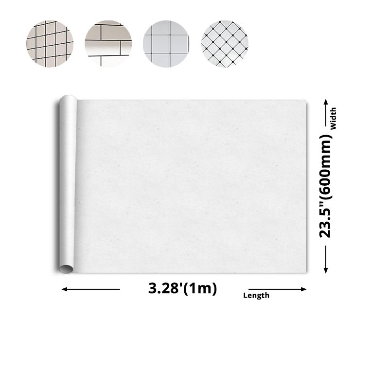 White Peel & Stick Tile Plastic Grid Wallpaper for Kitchen and Bathroom Backsplash Clearhalo 'Flooring 'Home Improvement' 'home_improvement' 'home_improvement_peel_stick_blacksplash' 'Peel & Stick Backsplash Tile' 'peel_stick_blacksplash' 'Walls & Ceilings' Walls and Ceiling' 1200x1200_ab1cb689-f935-4605-8d11-ec94db047f6a