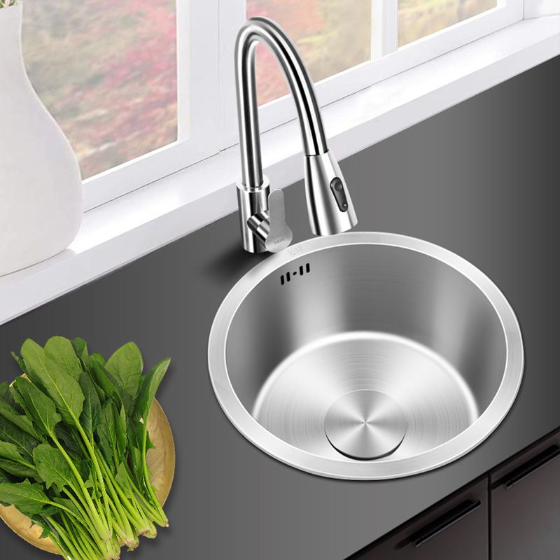 Contemporary Style Kitchen Sink Stainless Steel Round Kitchen Sink Clearhalo 'Home Improvement' 'home_improvement' 'home_improvement_kitchen_sinks' 'Kitchen Remodel & Kitchen Fixtures' 'Kitchen Sinks & Faucet Components' 'Kitchen Sinks' 'kitchen_sinks' 1200x1200_ab246fc0-4ae7-4c35-8772-ebd5f01dff23