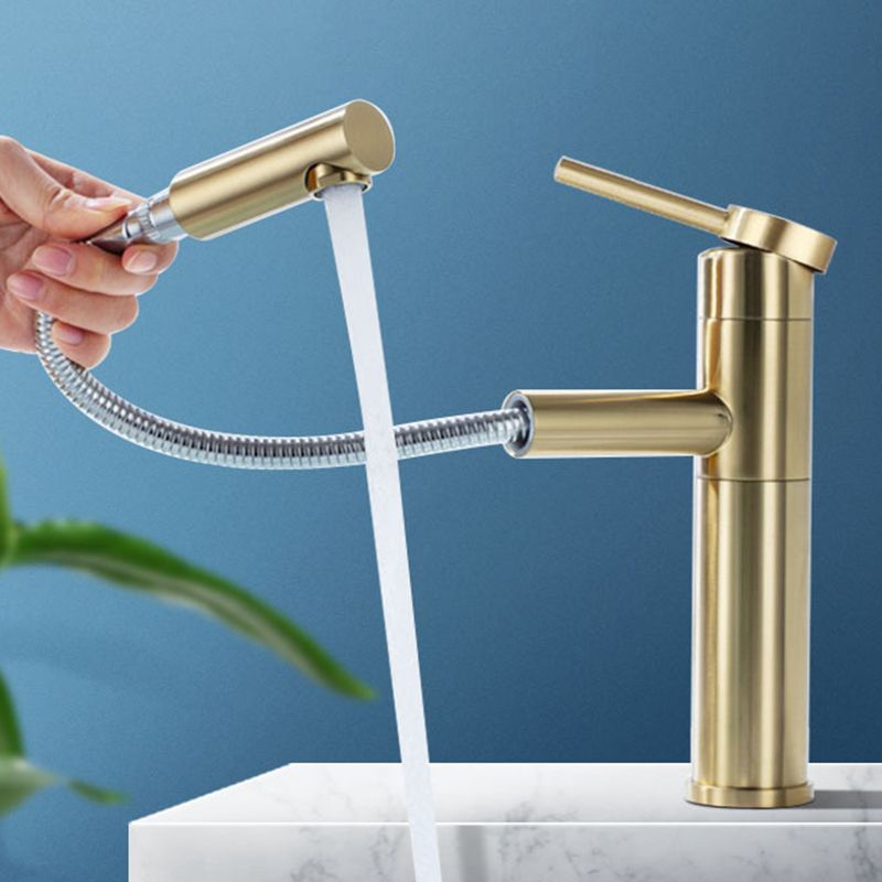 Glam 1-Handle Bathroom Sink Faucet 1 Hole Vessel Sink Bathroom Faucet with Stainless Steel Clearhalo 'bathroom_sink_faucets' 'Conjunta de Baño y Conjunta de Grifo' 'Coronamiento de Baño y Dispositivo de Baño' 'Grifo del lavabo del baño' 'Hogar' 'home_improvement' 'home_improvement_bathroom_sink_faucets' 'Mejoras para el hogar' 1200x1200_ab2b2ae1-e253-4ad7-a144-88fe6063ccde