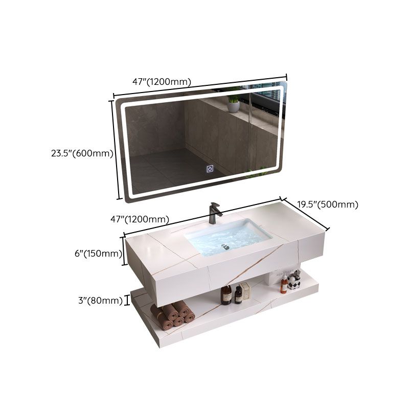 Wall Mount Mirror Included Sink Vanity for Bathroom with Sink Faucet Clearhalo 'Bathroom Remodel & Bathroom Fixtures' 'Bathroom Vanities' 'bathroom_vanities' 'Home Improvement' 'home_improvement' 'home_improvement_bathroom_vanities' 1200x1200_ab2e3b94-c99b-4faf-85fb-71b2905c8bad