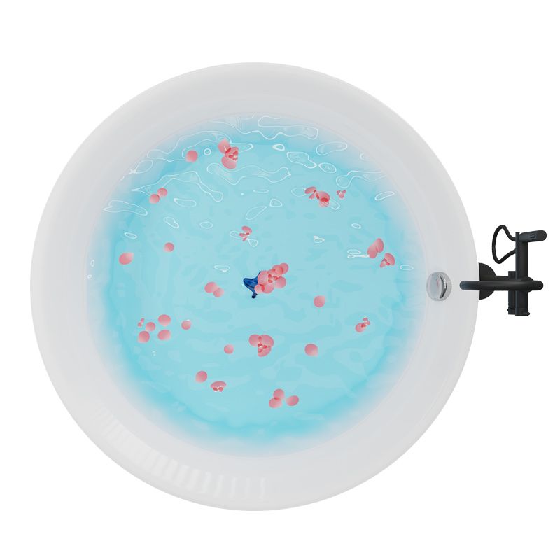 Round Bathtub Acrylic Soaking Freestanding Bathtub , 25.59-inch Tall Clearhalo 'Bathroom Remodel & Bathroom Fixtures' 'Bathtubs' 'Home Improvement' 'home_improvement' 'home_improvement_bathtubs' 'Showers & Bathtubs' 1200x1200_ab527652-e6c6-4b43-b61a-99c969e183fc