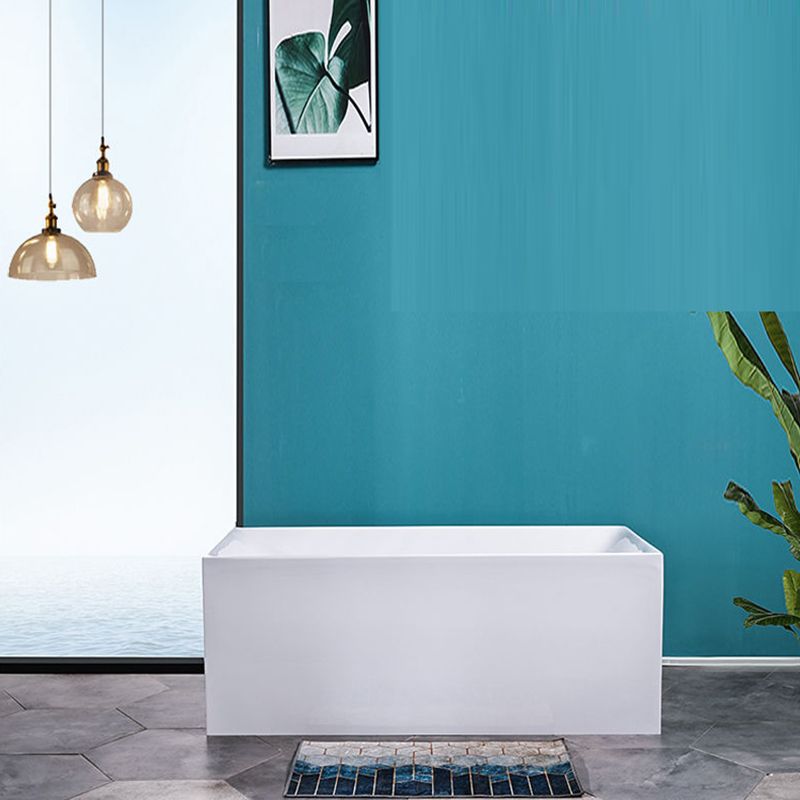 Acrylic Soaking Bathtub White Rectangular Back to Wall Bath Tub Clearhalo 'Bathroom Remodel & Bathroom Fixtures' 'Bathtubs' 'Home Improvement' 'home_improvement' 'home_improvement_bathtubs' 'Showers & Bathtubs' 1200x1200_ab6e3efa-e86e-4401-9491-4a3d206ea901