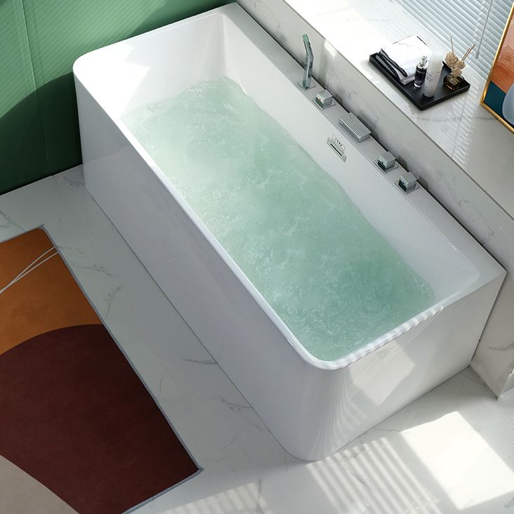 Back to Wall Rectangular Bath Antique Finish Soaking Modern Bathtub Clearhalo 'Bathroom Remodel & Bathroom Fixtures' 'Bathtubs' 'Home Improvement' 'home_improvement' 'home_improvement_bathtubs' 'Showers & Bathtubs' 1200x1200_ab72ab4e-66aa-4571-a2a1-be9b2e12e508