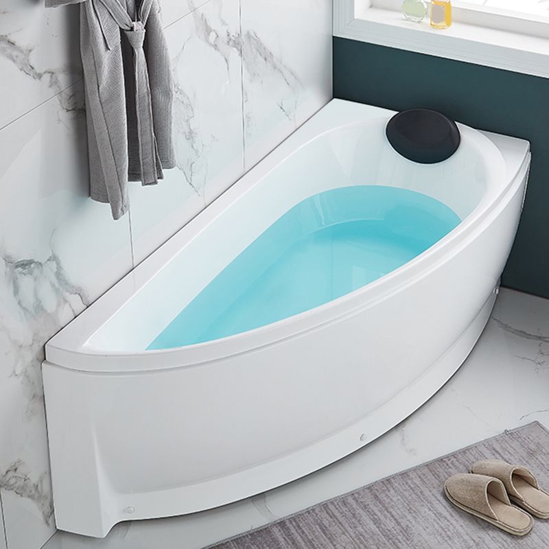 White Drop-in Bathtub Contemporary Corner Back to Wall Acrylic Bathtub Clearhalo 'Bathroom Remodel & Bathroom Fixtures' 'Bathtubs' 'Home Improvement' 'home_improvement' 'home_improvement_bathtubs' 'Showers & Bathtubs' 1200x1200_ab9252bb-a88f-4dc6-b7d0-e04bbfa767bb