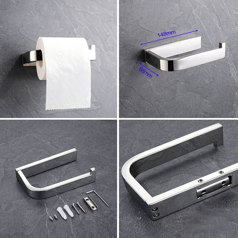 Modern Bath Hardware Set Paper Holder Grey Towel Bar Bathroom Accessory Set Clearhalo 'Bathroom Hardware Sets' 'Bathroom Hardware' 'Bathroom Remodel & Bathroom Fixtures' 'bathroom_hardware_sets' 'Home Improvement' 'home_improvement' 'home_improvement_bathroom_hardware_sets' 1200x1200_ab95eb05-d3c7-4013-a270-a0f92fef65b6