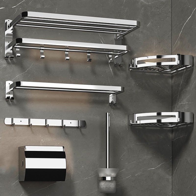 Modern Bathroom Accessory Kit Paper Holder Bath Shelf Stainless Steel Bathroom Hardware Clearhalo 'Bathroom Hardware Sets' 'Bathroom Hardware' 'Bathroom Remodel & Bathroom Fixtures' 'bathroom_hardware_sets' 'Home Improvement' 'home_improvement' 'home_improvement_bathroom_hardware_sets' 1200x1200_abc819d7-1cd5-4b5a-8195-8d82ccd4a78e