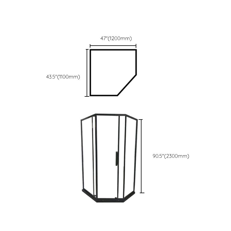 Modern Clear Glass Double Sliding Shower Enclosure Framed Shower Enclosure Clearhalo 'Bathroom Remodel & Bathroom Fixtures' 'Home Improvement' 'home_improvement' 'home_improvement_shower_stalls_enclosures' 'Shower Stalls & Enclosures' 'shower_stalls_enclosures' 'Showers & Bathtubs' 1200x1200_abcd143d-d75f-4841-8227-b4b7a4f4f690