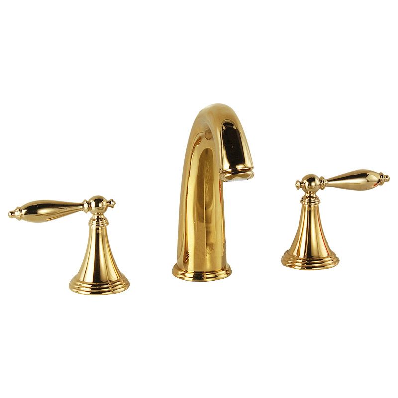 Luxury 3 Hole Sink Bathroom Faucet Lever Handle Basin Faucet Circular Brass Faucet Clearhalo 'Bathroom Remodel & Bathroom Fixtures' 'Bathroom Sink Faucets' 'Bathroom Sinks & Faucet Components' 'bathroom_sink_faucets' 'Home Improvement' 'home_improvement' 'home_improvement_bathroom_sink_faucets' 1200x1200_abf24189-f6bf-45c3-b73a-2d65d80e4c20