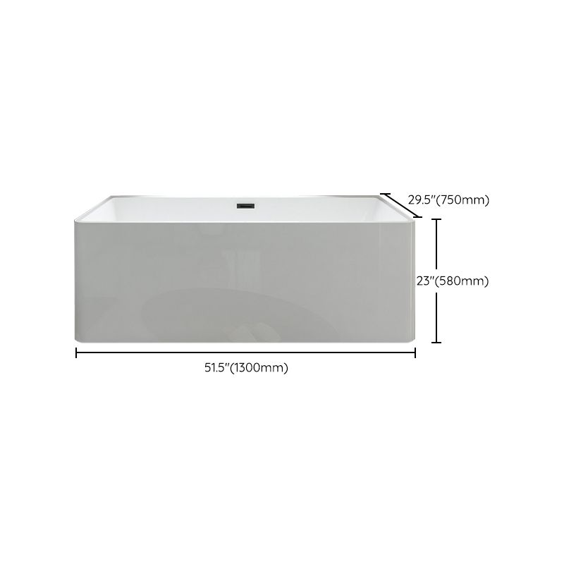 Rectangular Freestanding Back to Wall Bathtub Modern Acrylic-Fiberglass Bath Tub Clearhalo 'Bathroom Remodel & Bathroom Fixtures' 'Bathtubs' 'Home Improvement' 'home_improvement' 'home_improvement_bathtubs' 'Showers & Bathtubs' 1200x1200_ac2061a9-67d9-40c8-9d15-32c20a17161b