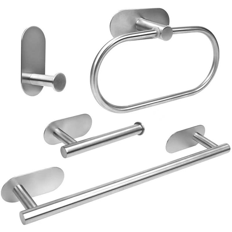 Metal Bathroom Set 4-piece Modern Style Bathroom Hardware Set Clearhalo 'Bathroom Hardware Sets' 'Bathroom Hardware' 'Bathroom Remodel & Bathroom Fixtures' 'bathroom_hardware_sets' 'Home Improvement' 'home_improvement' 'home_improvement_bathroom_hardware_sets' 1200x1200_ac23b481-bdd7-4c24-8a32-0ba6cf90508f