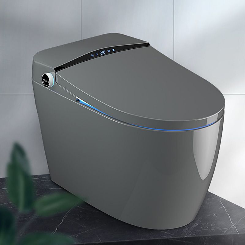 Gray Electronic Elongated Toilet Seat Bidet with Wireless Remote Control Clearhalo 'Bathroom Remodel & Bathroom Fixtures' 'Bidets' 'Home Improvement' 'home_improvement' 'home_improvement_bidets' 'Toilets & Bidets' 1200x1200_ac2433bc-6e05-4f45-8fcc-6528e5e8319e
