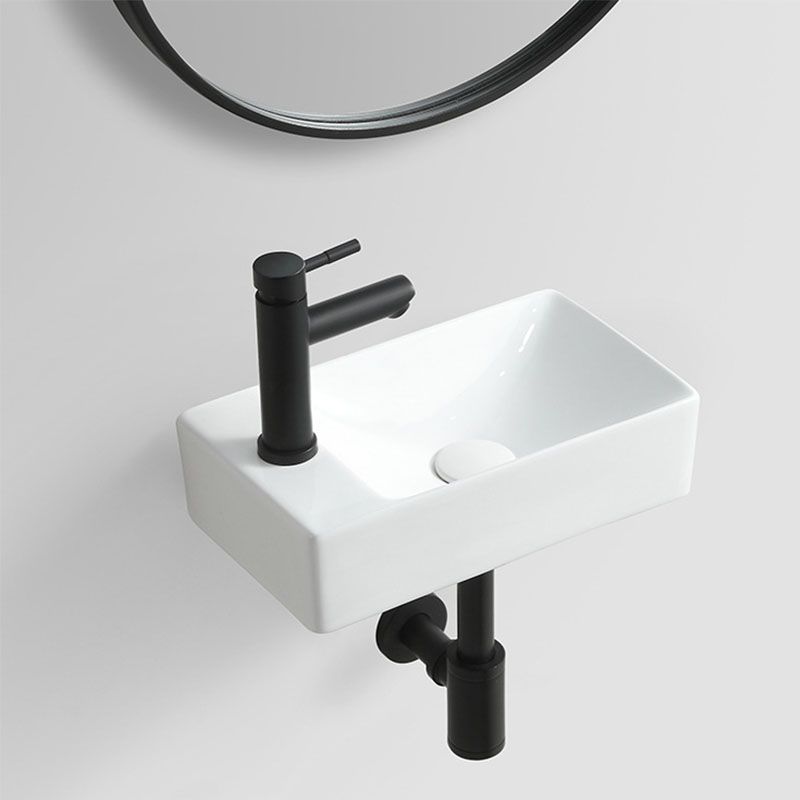 Modern Vessel Sink Rectangular Porcelain Wall Mount Bathroom Sink(Not Included Faucet) Clearhalo 'Bathroom Remodel & Bathroom Fixtures' 'Bathroom Sinks & Faucet Components' 'Bathroom Sinks' 'bathroom_sink' 'Home Improvement' 'home_improvement' 'home_improvement_bathroom_sink' 1200x1200_ac4bfc0e-abb7-4830-ab7c-3b30dcd624fd