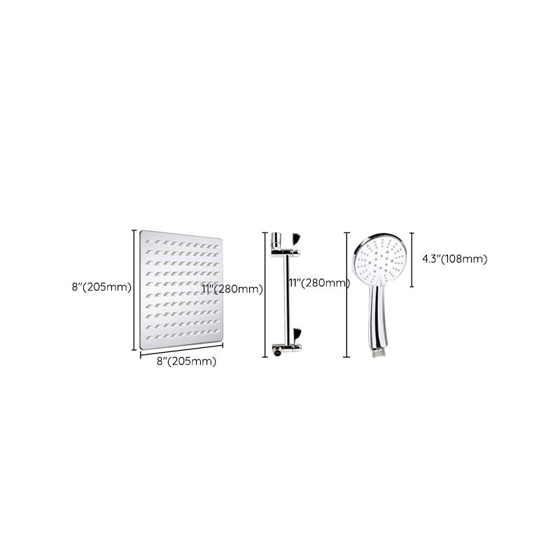 Contemporary Dual Shower Head Square High Arch Shower Head Combo in Chrome Clearhalo 'Bathroom Remodel & Bathroom Fixtures' 'Home Improvement' 'home_improvement' 'home_improvement_shower_heads' 'Shower Heads' 'shower_heads' 'Showers & Bathtubs Plumbing' 'Showers & Bathtubs' 1200x1200_ac51afbe-e015-44a3-a8d8-71f192b69b6b