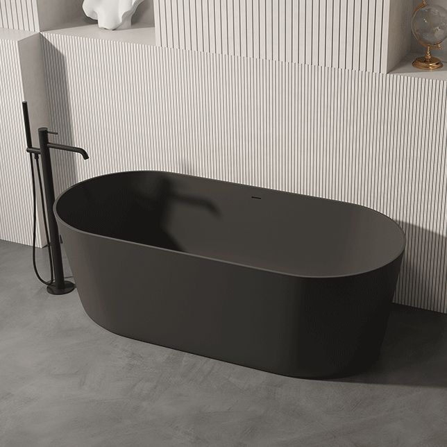 Oval Antique Finish Soaking Bathtub Back to Wall Modern Bath Tub Clearhalo 'Bathroom Remodel & Bathroom Fixtures' 'Bathtubs' 'Home Improvement' 'home_improvement' 'home_improvement_bathtubs' 'Showers & Bathtubs' 1200x1200_ac8f18b1-03e9-4801-a57b-263ea79a449c