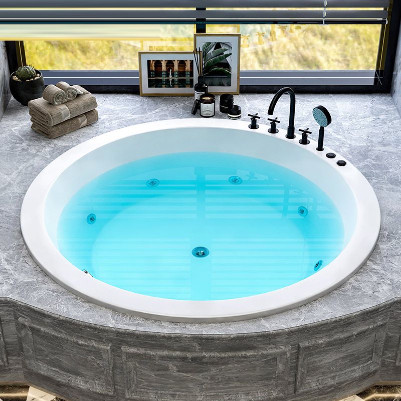 Modern Drop-in Bath Tub Round Acrylic Bathtub for Home and Hotel Clearhalo 'Bathroom Remodel & Bathroom Fixtures' 'Bathtubs' 'Home Improvement' 'home_improvement' 'home_improvement_bathtubs' 'Showers & Bathtubs' 1200x1200_ac9403db-9640-4b27-8fb0-108995ce885b