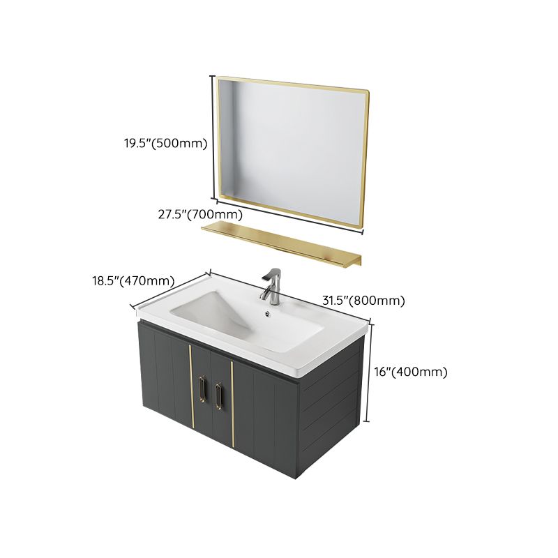 Modern Style Bath Vanity Wall Mount Dirt Resistant Bath Vanity with Faucet Clearhalo 'Bathroom Remodel & Bathroom Fixtures' 'Bathroom Vanities' 'bathroom_vanities' 'Home Improvement' 'home_improvement' 'home_improvement_bathroom_vanities' 1200x1200_aca4eae7-6777-42a2-be63-f948e4cc537c