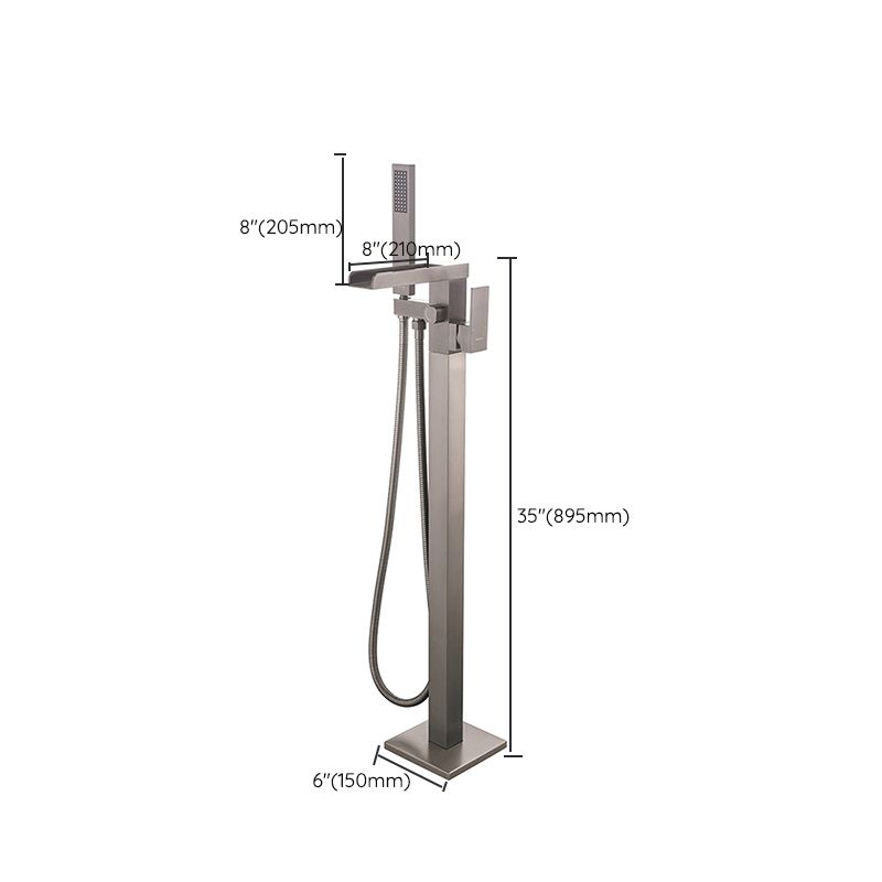 Floor Mounted High Arc Freestanding Tub Filler Copper Freestanding Tub Filler Trim Clearhalo 'Bathroom Remodel & Bathroom Fixtures' 'Bathtub Faucets' 'bathtub_faucets' 'Home Improvement' 'home_improvement' 'home_improvement_bathtub_faucets' 1200x1200_acadb5ed-e019-426b-b9c1-dec0c7bdf355