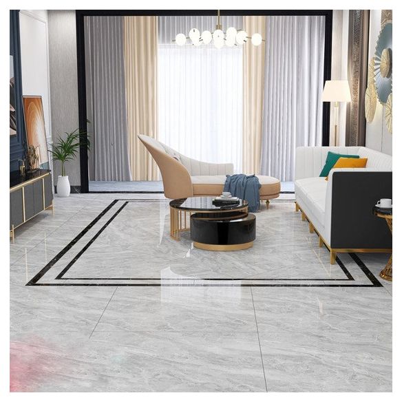 Wall & Floor Tile Marble Print Living Room Porcelain Square Indoor Floor Tile Clearhalo 'Floor Tiles & Wall Tiles' 'floor_tiles_wall_tiles' 'Flooring 'Home Improvement' 'home_improvement' 'home_improvement_floor_tiles_wall_tiles' Walls and Ceiling' 1200x1200_acdd1b11-672c-41a0-9279-eabebbe14614