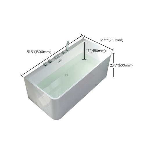 Rectangular Soaking Acrylic Bathtub Contemporary Bath Tub with Drain and Overflow Trim Clearhalo 'Bathroom Remodel & Bathroom Fixtures' 'Bathtubs' 'Home Improvement' 'home_improvement' 'home_improvement_bathtubs' 'Showers & Bathtubs' 1200x1200_ad40e2a7-1004-41c5-9aa0-292b99ac868e